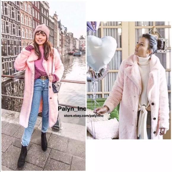 ZARA Soft pink long coat - Picture 3 of 9